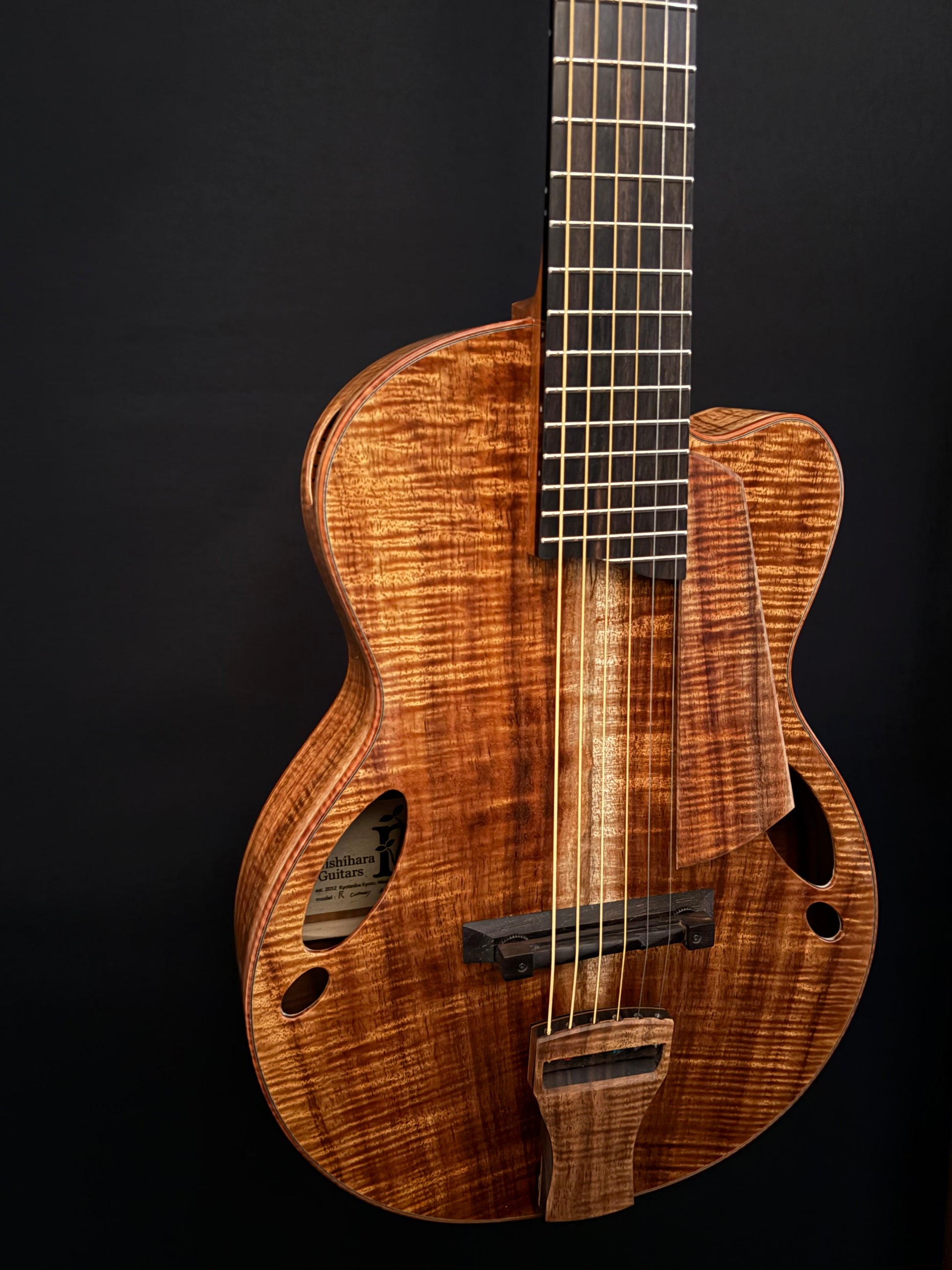 【Nishihara Guitars】Koa memories Model スモールサイズ　オーバルホールギター